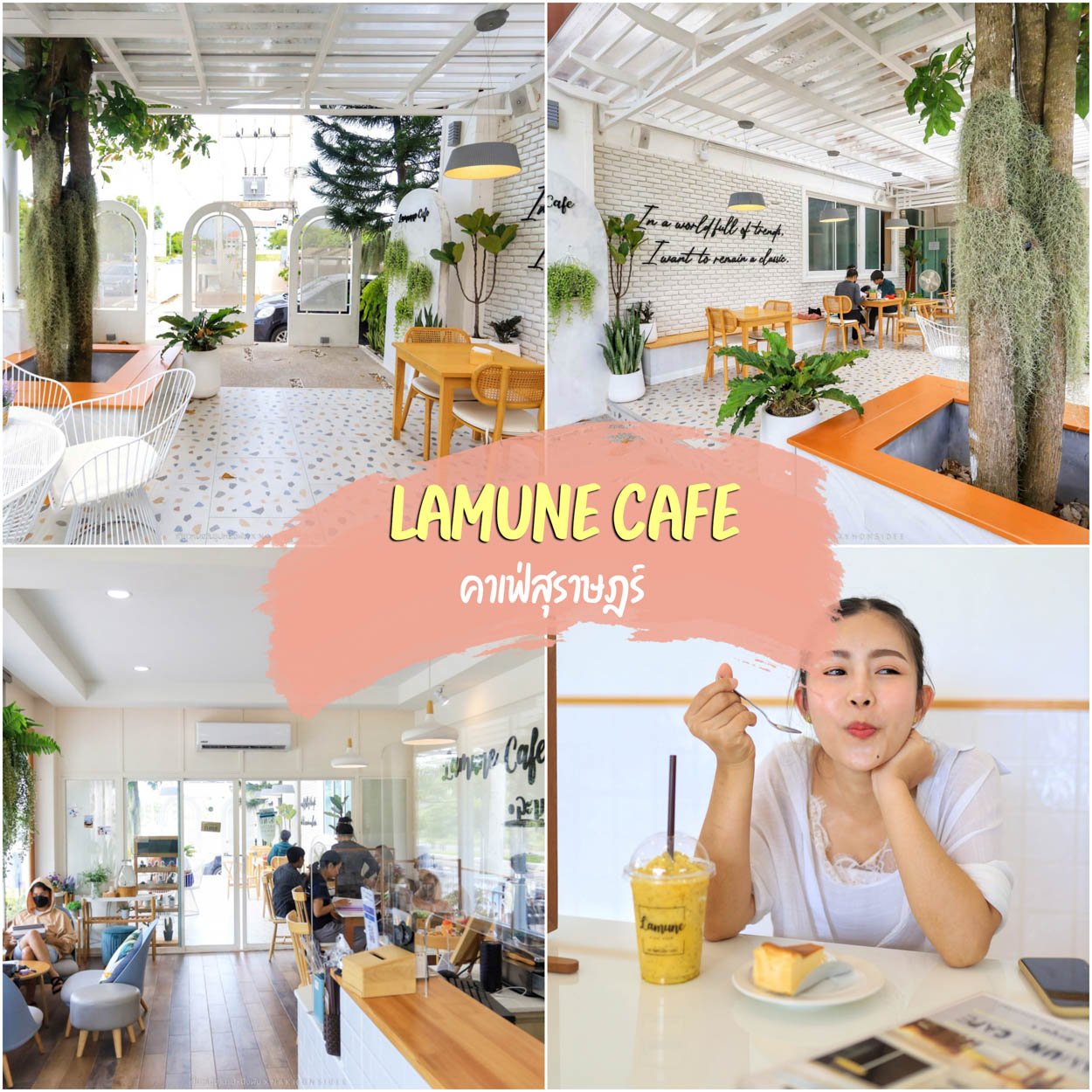 Lamune Cafe by M&M Apartment ร้านคาเฟ่สีขาว ละมุนสุด ๆ ใกล้ มอ.สุราษฎร์ธานี